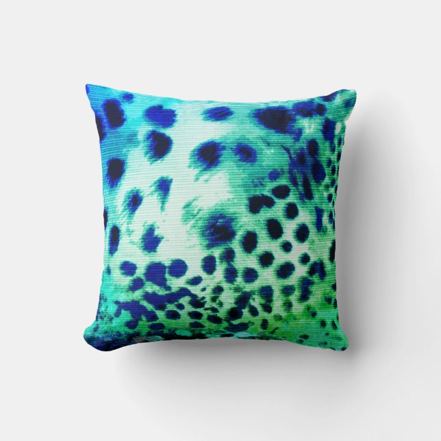 Exotic Green Leopard Print Sierkussen (Voorkant)