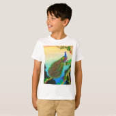 Exotic Green Peacock Kinder T-Shirt (Voorkant volledig)