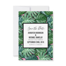 Exotic Green Tropical Leaders Pattern Save the Dat