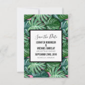 Exotic Green Tropical Leaders Pattern Save the Dat Save The Date (Voorkant)
