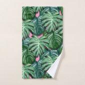 Exotic Green Tropical Leaves Pattern Bad Handdoek (Handdoek)
