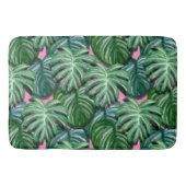 Exotic Green Tropical Leaves Pattern Badmat (Voorkant)