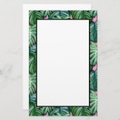 Exotic Green Tropical Leaves Pattern Briefpapier (Voorkant / Achterkant)
