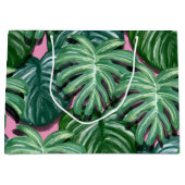Exotic Green Tropical Leaves Pattern Groot Cadeauzakje (Voorkant)