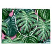 Exotic Green Tropical Leaves Pattern Groot Cadeauzakje (Achterkant)