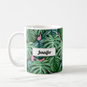 Exotic Green Tropical Leaves Pattern Koffiemok