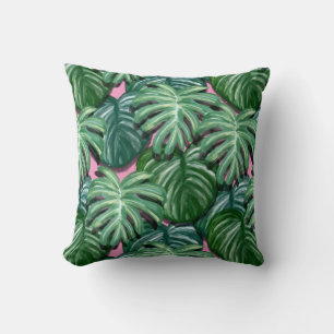 Exotic Green Tropical Leaves Pattern Kussen