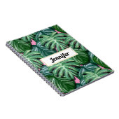 Exotic Green Tropical Leaves Pattern Notitieboek (Rechterzijde)
