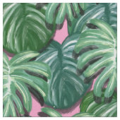 Exotic Green Tropical Leaves Pattern Stof (Close Up)
