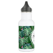 Exotic Green Tropical Leaves Pattern Waterfles (Links)