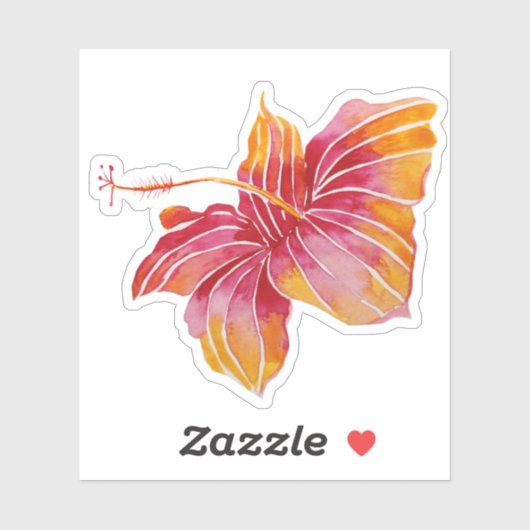 Exotic Hawaiian Hibiscus Flower Sticker (Vel)