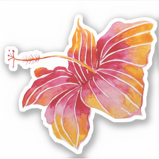 Exotic Hawaiian Hibiscus Flower Sticker (Voorkant)