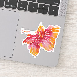 Exotic Hawaiian Hibiscus Flower Sticker