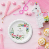 Exotic Hawaiian Tropical Floral Lijst Baptisme Papieren Bordje (Feest)