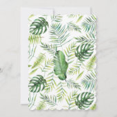 Exotic Hawaiian Tropical Leaves Wreate Christening Kaart (Achterkant)