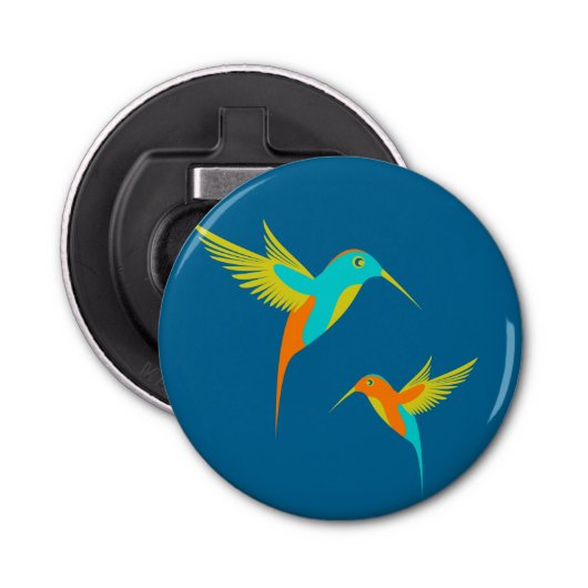 Exotic Hummingbird Blue Button Flesopener (Voorkant)