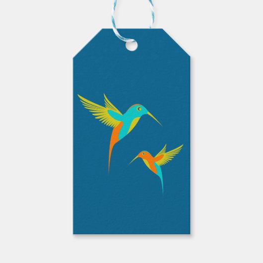 Exotic Hummingbird Blue Cadeaulabel (Voorkant)