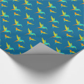 Exotic Hummingbird Blue Cadeaupapier (Hoek)