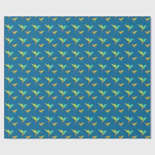 Exotic Hummingbird Blue Cadeaupapier (Vlak)