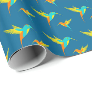 Exotic Hummingbird Blue Cadeaupapier