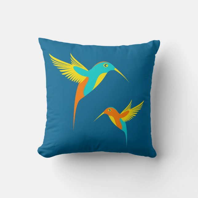 Exotic Hummingbird Blue Kussen (Voorkant)