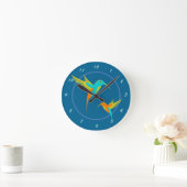 Exotic Hummingbird Blue Ronde Klok (Huis)