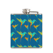 Exotic Hummingbird Pattern Blue Heupfles (Achterkant)