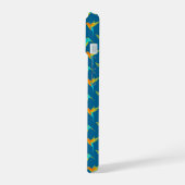 Exotic Hummingbird Pattern Blue iPhone 15 Case (Linkerkant)