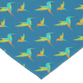 Exotic Hummingbird Pattern Blue Korte Tafelloper (Hoek)