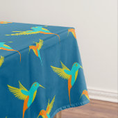 Exotic Hummingbird Pattern Blue Tafelkleed (Voorbeeld)