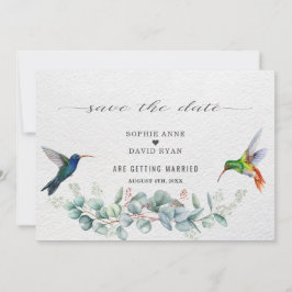 Exotic Hummingbirds Eucalyptus Protea Wedding  Save The Date