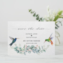 Exotic Hummingbirds Eucalyptus Protea Wedding  Save The Date