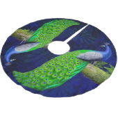 Exotic Indian Blue Peacock Holiday Tree Skirt Kerstboom Rok (Gekanteld)
