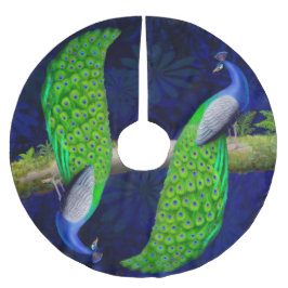 Exotic Indian Blue Peacock Holiday Tree Skirt Kerstboom Rok