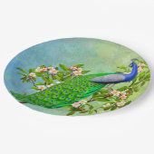 Exotic Indian Blue Peacock Paper Borden Papieren Bordje (Gekanteld)