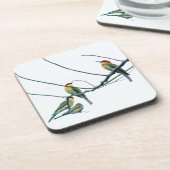 Exotic Indian kerala Bee-Eater Birds on Branch Bier Onderzetter (Linkerzijde)