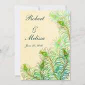 Exotic Indian Peacock Feathers Weddenschap Kaart (Voorkant)