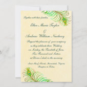 Exotic Indian Peacock Feathers Weddenschap Kaart (Achterkant)