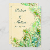 Exotic Indian Peacock Feathers Weddenschap Kaart (Voorkant / Achterkant)