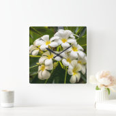 Exotic Island Plumeria Clock Vierkante Klok (Huis)