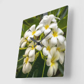Exotic Island Plumeria Clock Vierkante Klok (Hoek)