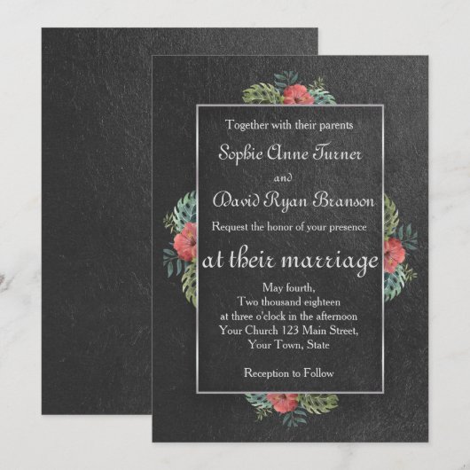 Exotic Kauai Garden Huwelijksuitnodiging Kaart (Voorkant / Achterkant)