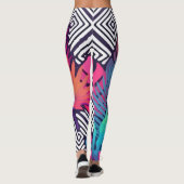 Exotic Leaves Flowers On Geometrical Leggings (Achterkant)