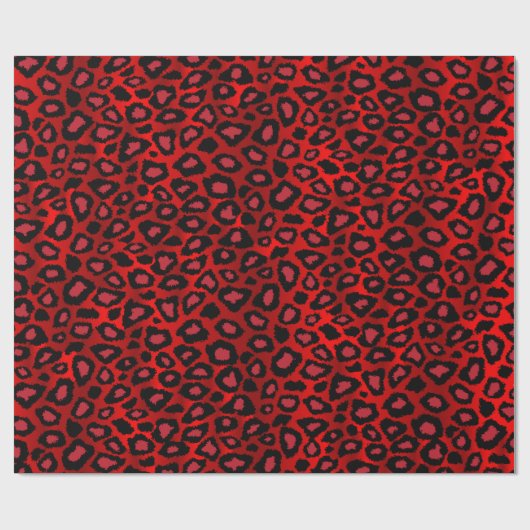 Exotic Leopard Deep Red Animal Print Cadeaupapier (Vlak)