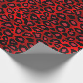 Exotic Leopard Deep Red Animal Print Cadeaupapier (Hoek)