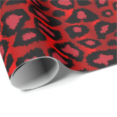 Exotic Leopard Deep Red Animal Print Cadeaupapier (Rol Hoek)