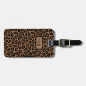 Exotic Leopard Print Monogramed Bagagelabel (Voorkant horizontaal)