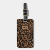 Exotic Leopard Print Monogramed Bagagelabel (Voorkant verticaal)