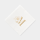 Exotic Lily Flower Monogram Initiaal Folie Servetten (Rechts)