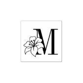 Exotic Lily Flower Monogram Initiaal Self-inking S Rubberstempel (Afrduk)